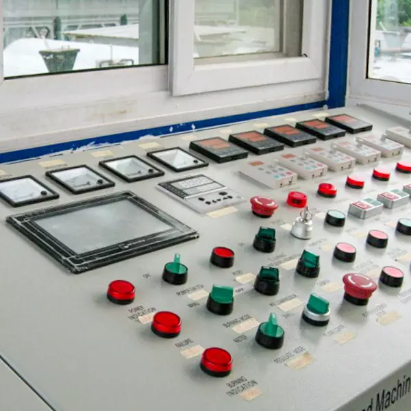 control console with touch screen